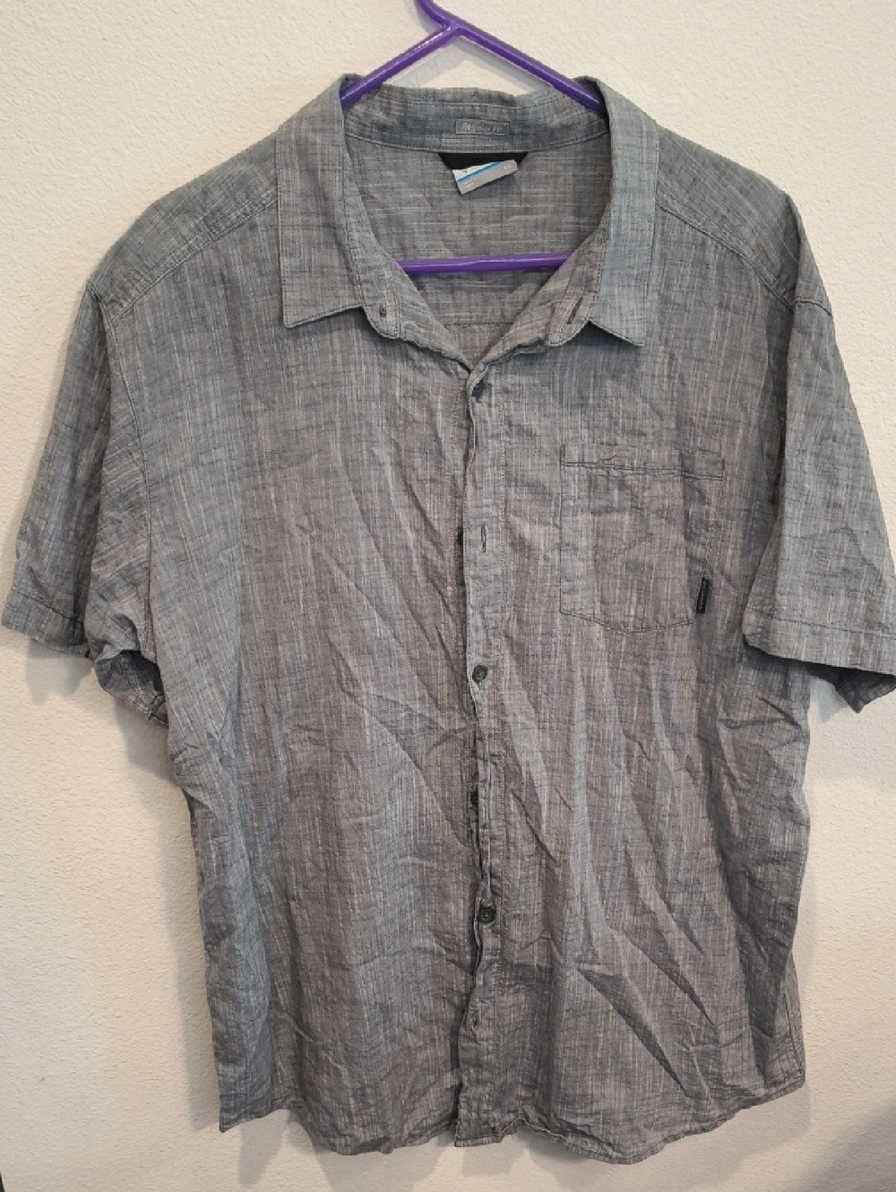 Columbia Men's Gray Short-Sleeve Shirt Lightweight XL